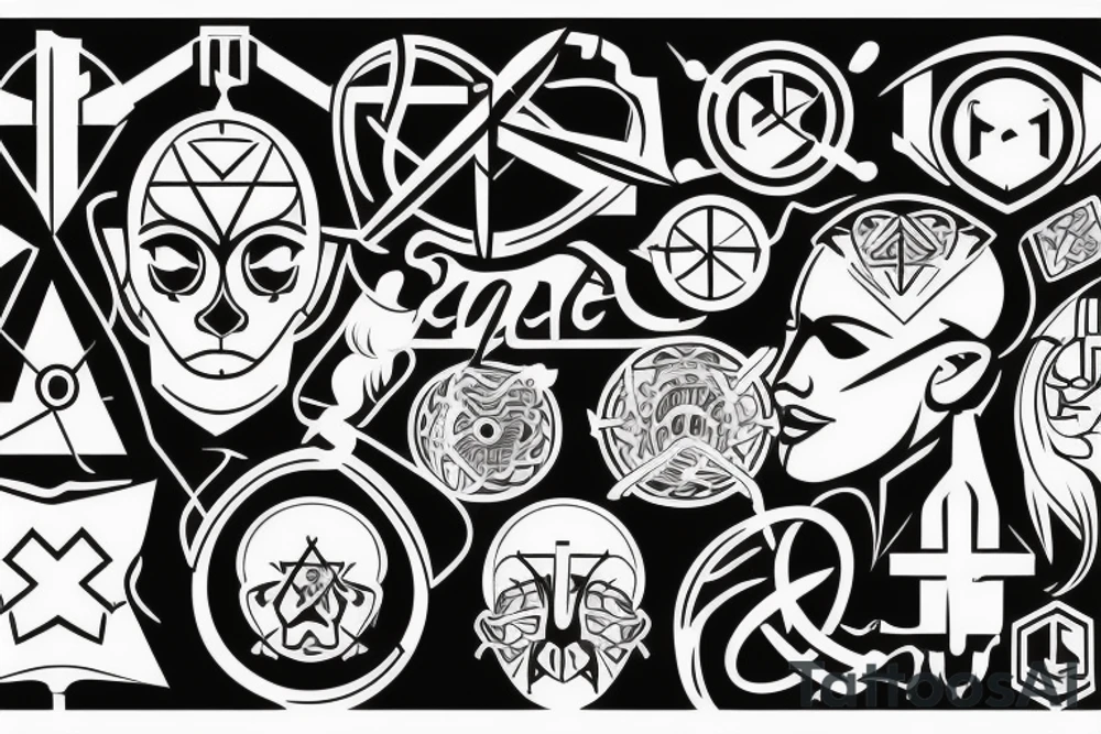 Medecine logo with head tattoo idea