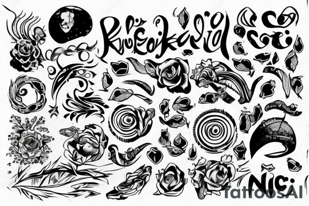 Скелет щуки в стиле готики tattoo idea