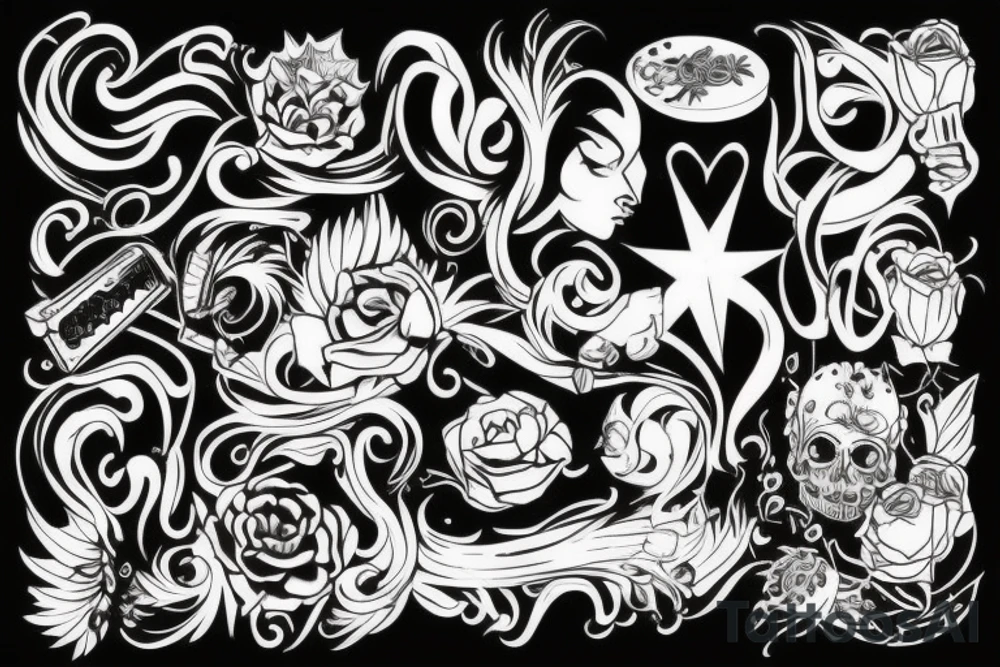 Скелет щуки tattoo idea