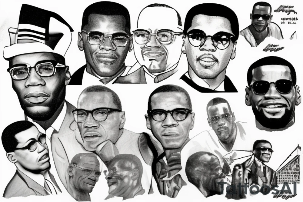 Mount Rushmore with Malcolm x, Muhammad Ali, Jackie Robinson and lebron James instead of the founding fathers tattoo idea