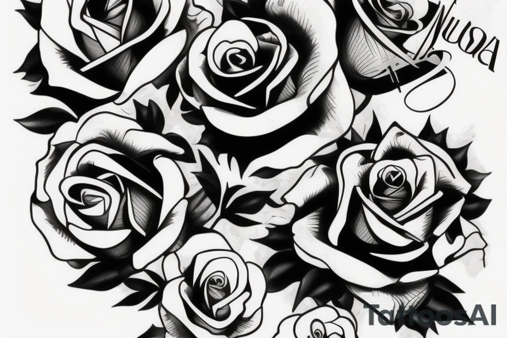 una rosa y una cruz tattoo idea