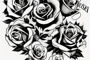 una rosa y una cruz tattoo idea