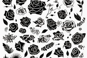 una rosa y una cruz tattoo idea