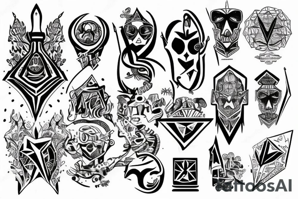 A illuminati with a joint and money and power tattoo idea