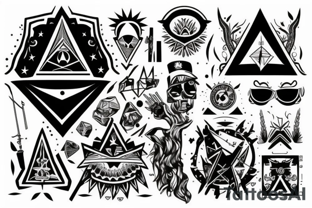 A illuminati with a joint and money and power tattoo idea A illuminati with a joint and money and power tattoo idea