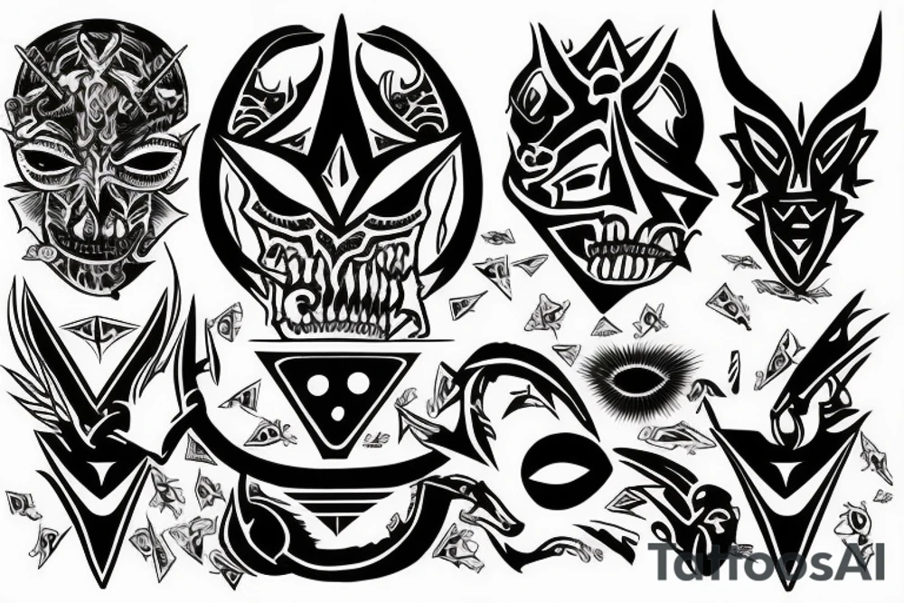 Money power darkness red eyes shadow drugs 666 illuminati tattoo idea