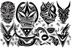 Money power darkness red eyes shadow drugs 666 illuminati tattoo idea