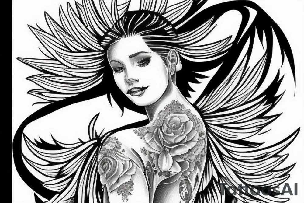 Female Angel tattoo idea