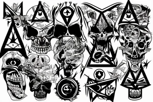 Money power darkness shadow drugs 666 illuminati thug life tattoo idea
