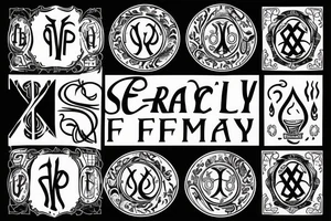A sigil to represent a Serbian and African family whose family name is Greenjoy. The family is full of positivity, health, wealth and abundance. tattoo idea