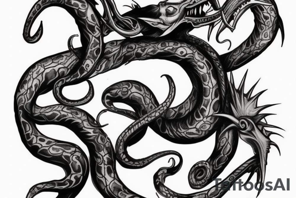 Devilish tattoo, medusa head tattoo idea