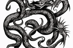 Devilish tattoo, medusa head tattoo idea