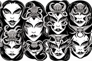 Devilish tattoo, medusa head tattoo idea