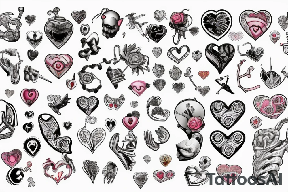 pecks, H, son, heart, date, love tattoo idea