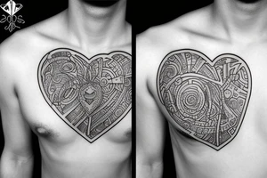 pecks, H, son, heart, date, love tattoo idea