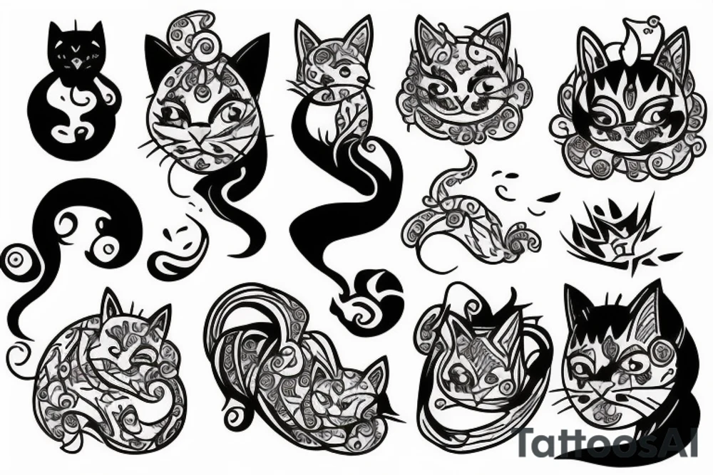 sun kitty tattoo idea