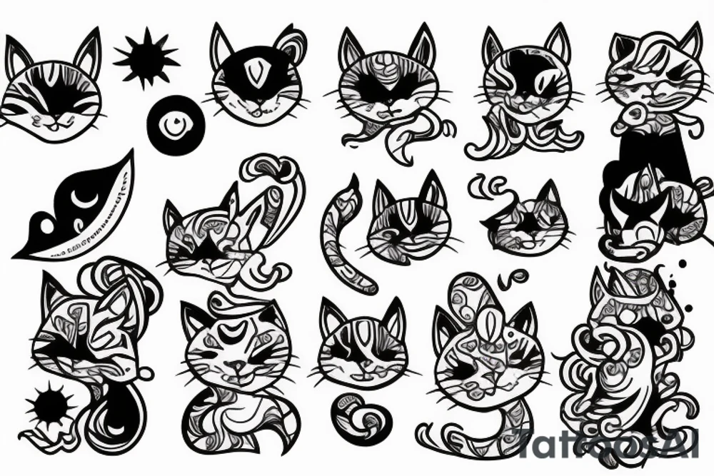 sun kitty tattoo idea