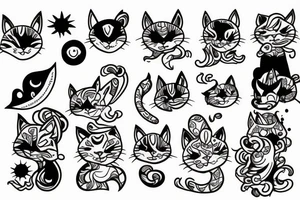 sun kitty tattoo idea