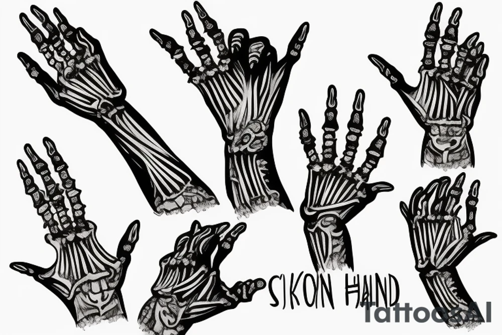 skeleton hand pointing up tattoo idea