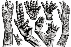 skeleton hand pointing up tattoo idea