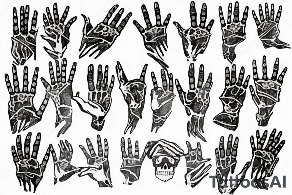 skeleton hand pointing up tattoo idea
