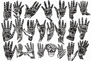 skeleton hand pointing up tattoo idea