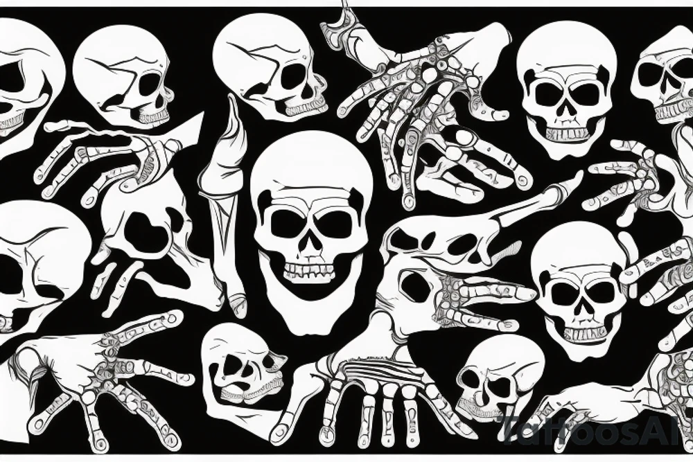 skeleton hand pointing up tattoo idea