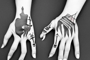 skeleton hand pointing up tattoo idea