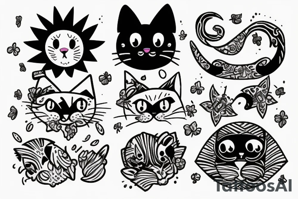 sunshine kitty tattoo idea