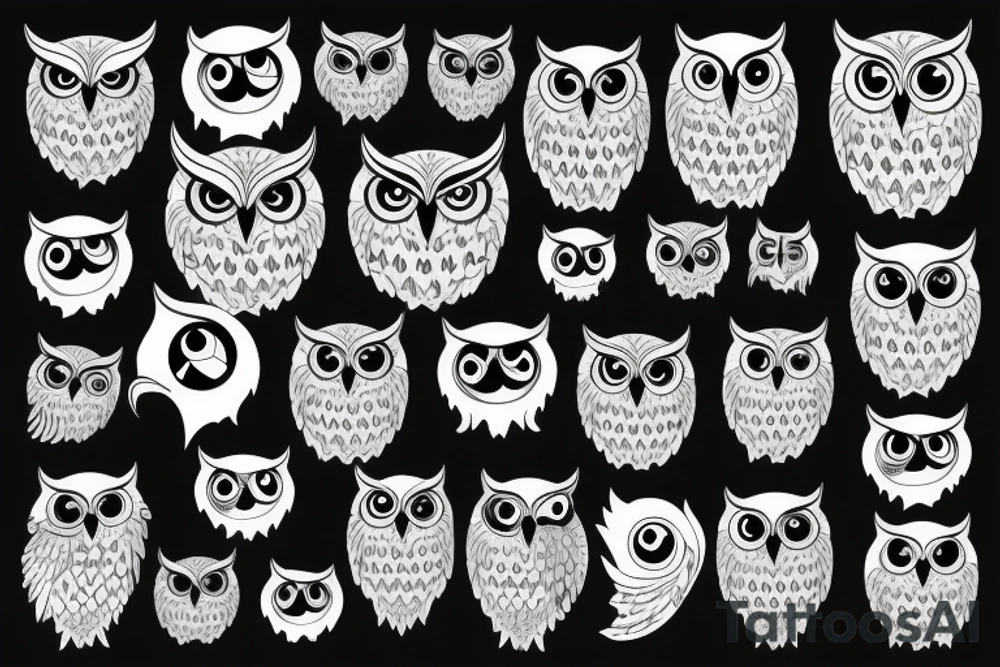 owl with one eye tattoo idea