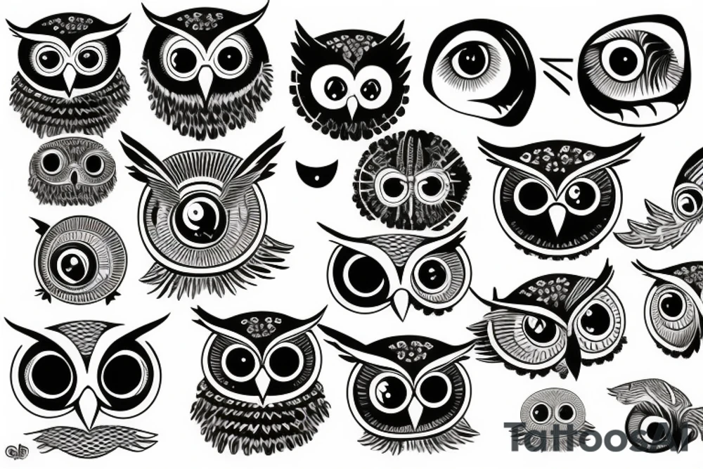 owl with one eye tattoo idea