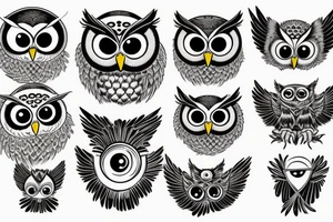 owl with one eye tattoo idea