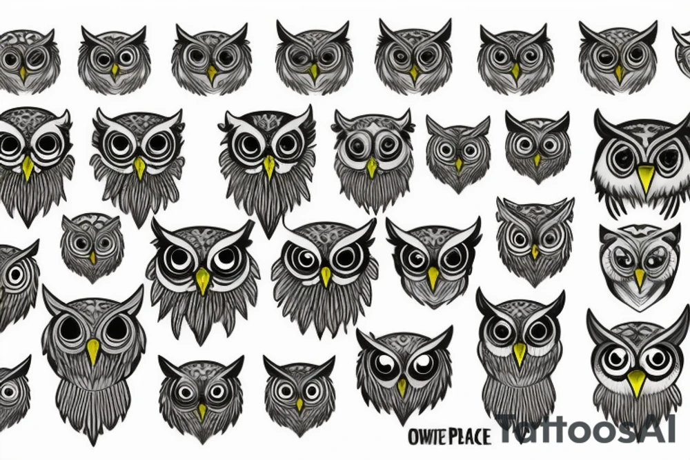 owl with one eye tattoo idea
