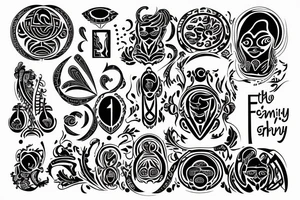 A sigil to represent a Serbian and African family whose family name is Greenjoy. The family is full of positivity, health, wealth and abundance. tattoo idea