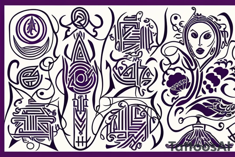 A sigil to represent a Serbian and African family whose family name is Greenjoy. The family is full of positivity, health, wealth and abundance. tattoo idea