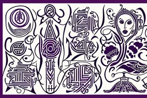 A sigil to represent a Serbian and African family whose family name is Greenjoy. The family is full of positivity, health, wealth and abundance. tattoo idea