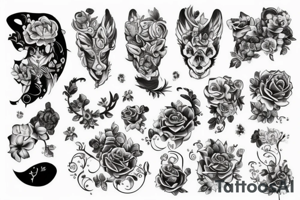 Киберпанк самурай девушка tattoo idea