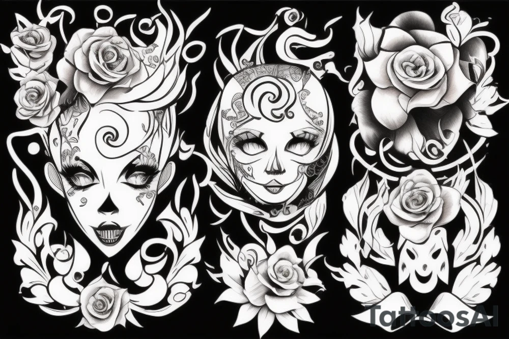 Киберпанк самурай девушка tattoo idea