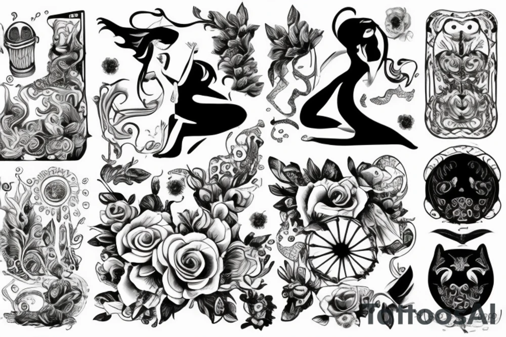 Киберпанк самурай девушка tattoo idea