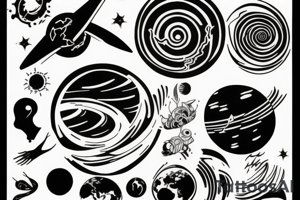 planet earth spinning tattoo idea