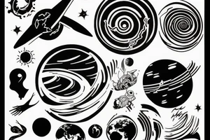 planet earth spinning tattoo idea
