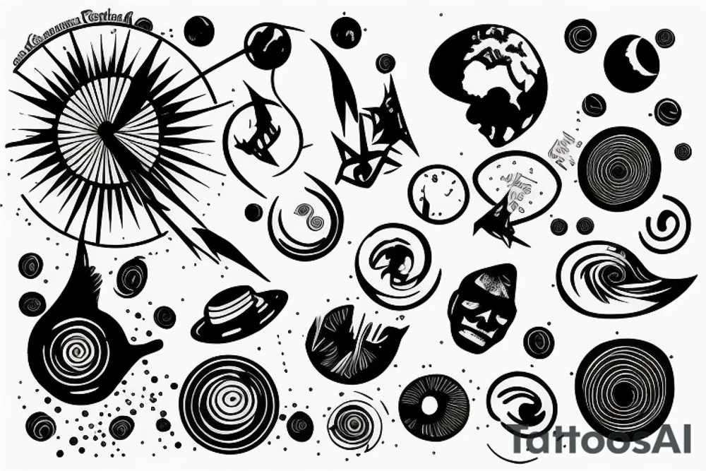 planet earth spinning tattoo idea