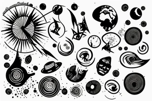 planet earth spinning tattoo idea