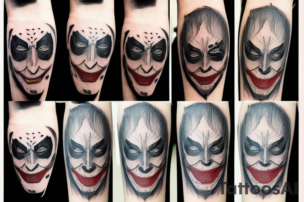 new york city, joker, face, sad storry, forest, crow tattoo idea