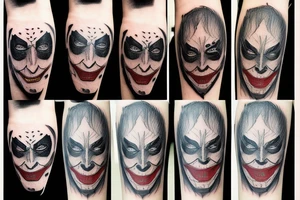 new york city, joker, face, sad storry, forest, crow tattoo idea