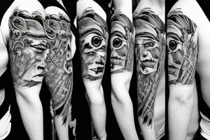 new york city, joker, face, sad storry, forest, crow tattoo idea