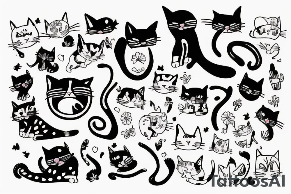 cats simple tattoo tattoo idea