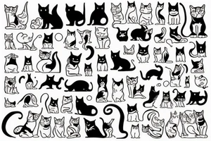 cat and dog tattoo idea