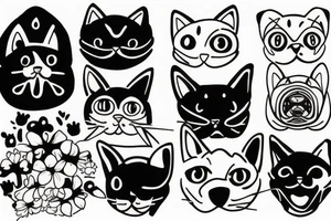 cat and dog tattoo idea