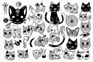 cat and dog tattoo idea